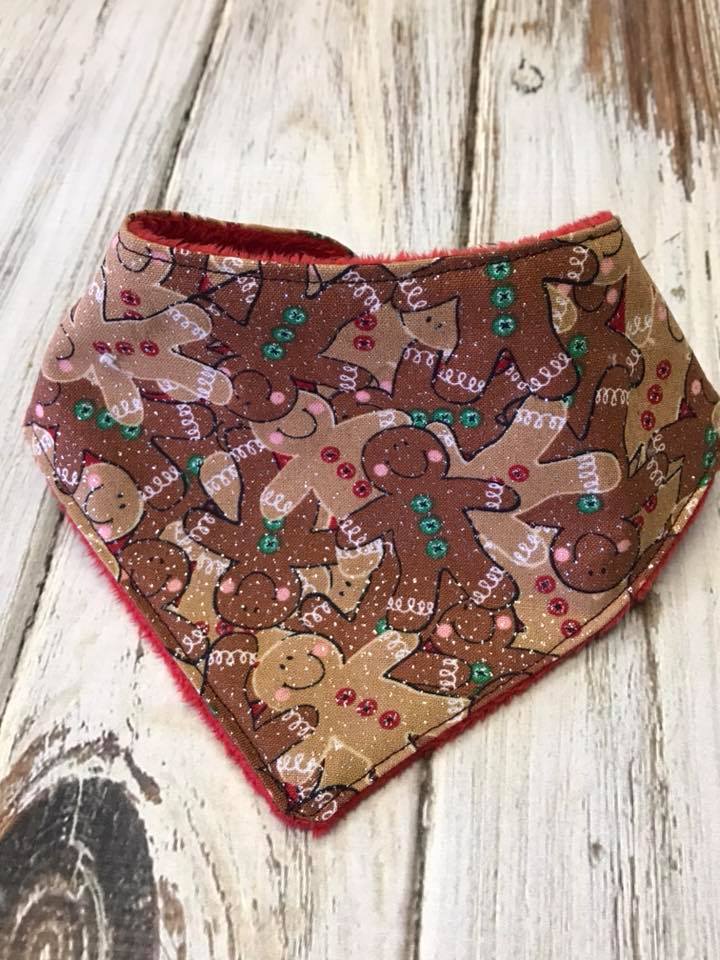 Christmas Gingerbread man Bandanna bib 0-6 months