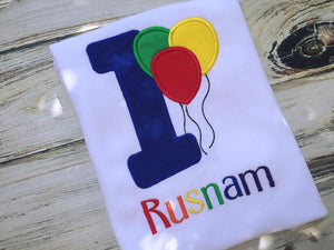 1st birthday onesie or shirt with balloons