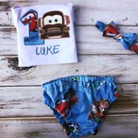 3 piece Cars Smash Cake Outfit