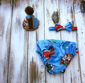4 piece Cars Smash Cake Birthday outfit