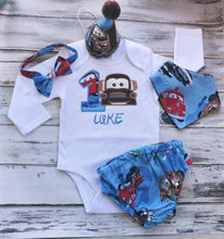 5 piece Cars smash cake outfit