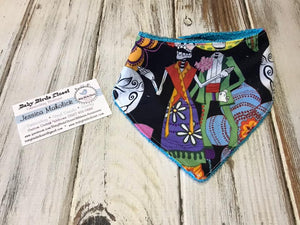 Day of the dead print bandanna bib 6-12 months