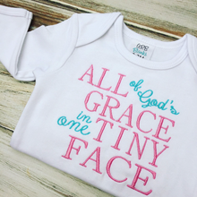 All Gods Grace in one Tiny face infant gown or onesie