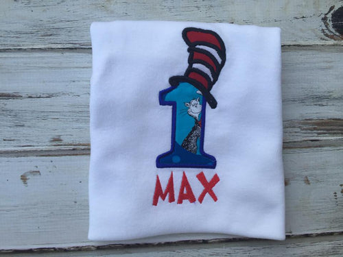 Cat in the Hat 1st Birthday shirt or onesie