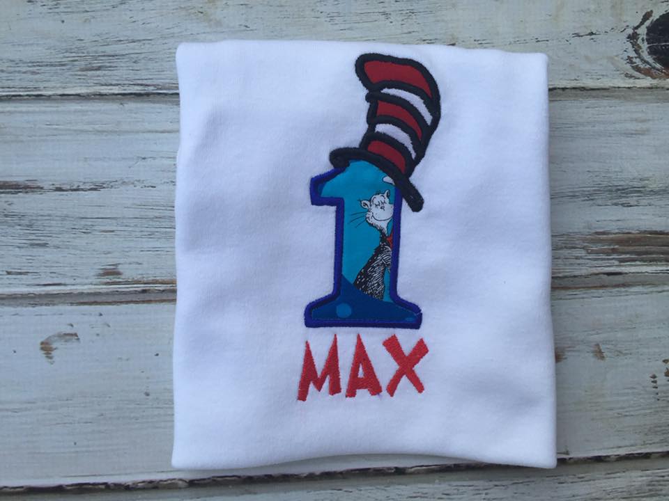 Cat in the Hat 1st Birthday shirt or onesie