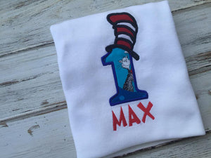 Cat in the Hat 1st Birthday shirt or onesie