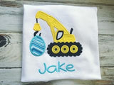 Boys easter shirt , excavator shirt
