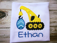 Boys easter shirt , excavator shirt