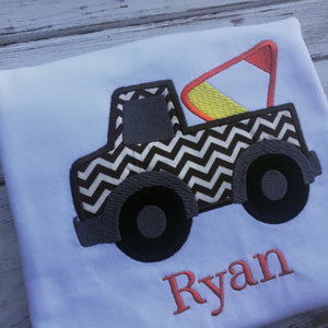 Boys Halloween Candy Corn truck shirt or onesie