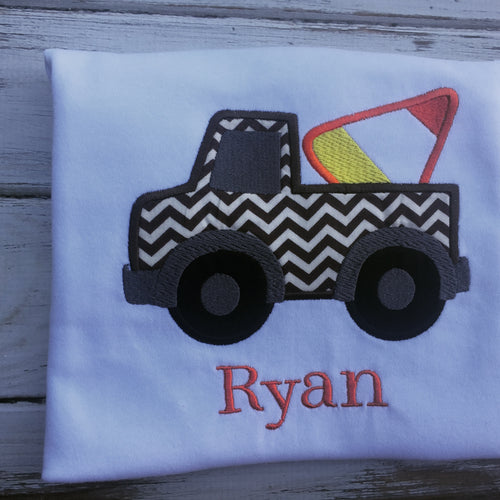 Boys Halloween Candy Corn truck shirt or onesie