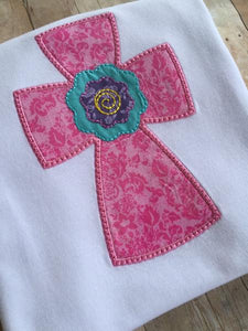 Easter Shirt, girls cross shirt
