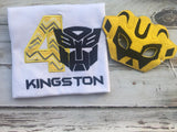 Transformer birthday shirt WITH a mask