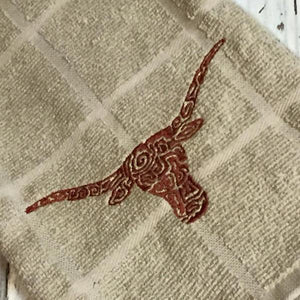 Texas Longhorn kitchen towel