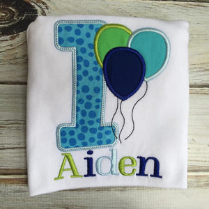 1st birthday onesie or shirt with balloons