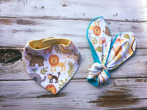 Bandanna bib and teether ring