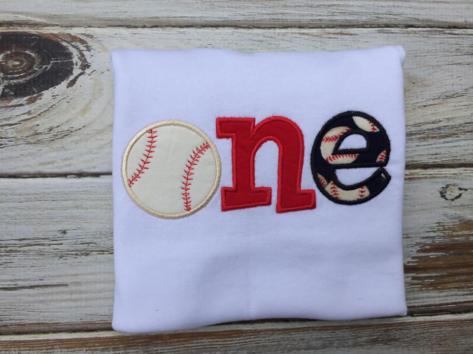 1st birthday Baseball onesie or shirt