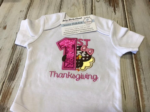 Girls My 1st Thanksgiving short sleeve onesie size 0-3 months SALE
