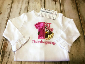 Girls My 1st Thanksgiving long sleeve onesie size 3-6 months SALE