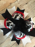 Over The Top Cow Print Bow
