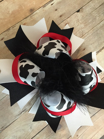 Over The Top Cow Print Bow