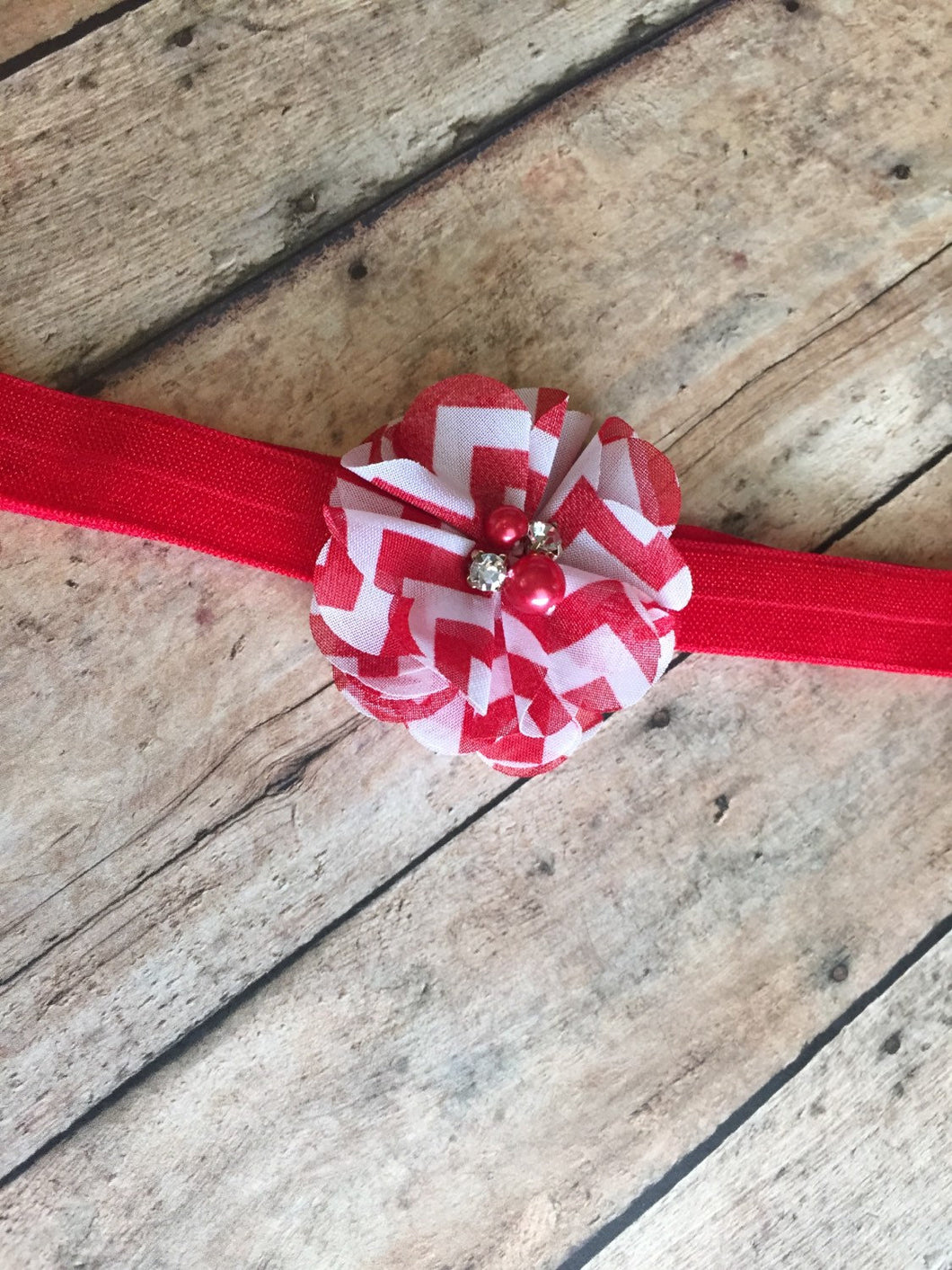 Red and White Headband