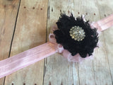 Pink and black Headband