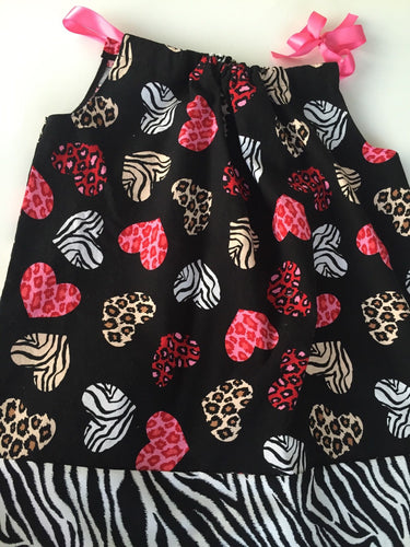 Animal Print Hearts Pillowcase Dress