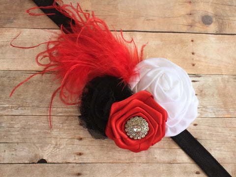 Over the Top Red and white Headband
