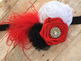 Over the Top Red and white Headband
