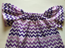 Purple Chevron Peasant Dress