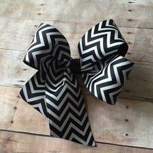Large black chevron boutique bow