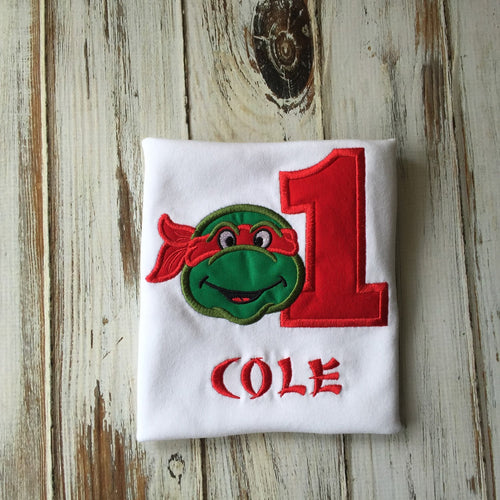 Ninja Turtle 1st birthday shirt or onesie