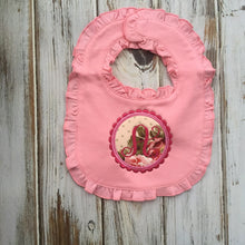 Monogrammed Pink Ruffled Bib