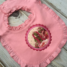 Monogrammed Pink Ruffled Bib