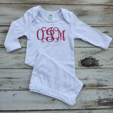 White Monogrammed Infant Gown