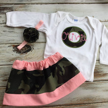 Monogrammed girls camo gift set