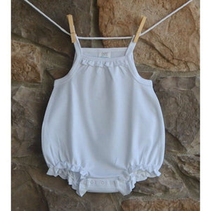 Pink Monogrammed Ruffled Romper