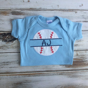 Baseball Monogrammed Onesie