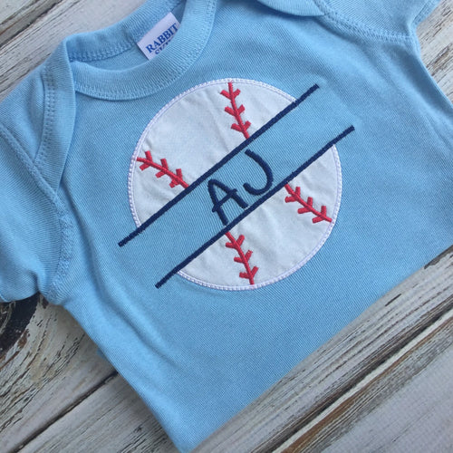 Baseball Monogrammed Onesie
