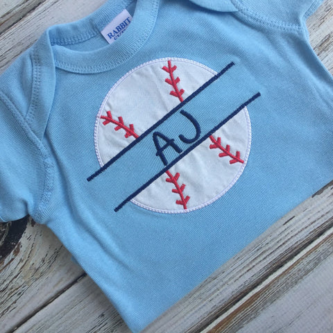 Baseball Monogrammed Onesie