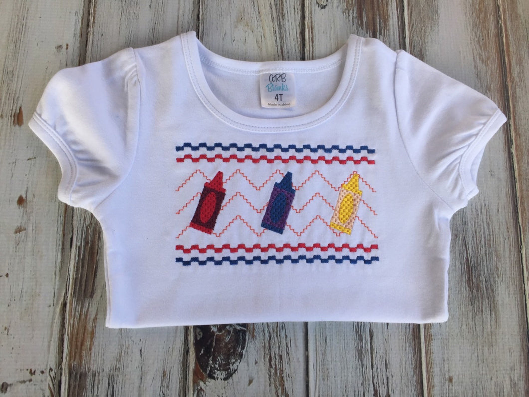 Smocked crayon shirt