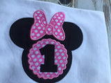 Minnie Mouse 1st Birthday Shirt or onesie