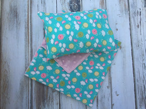 Doll Pillow and Blanket set