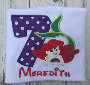 Mermaid 7th birthday shirt