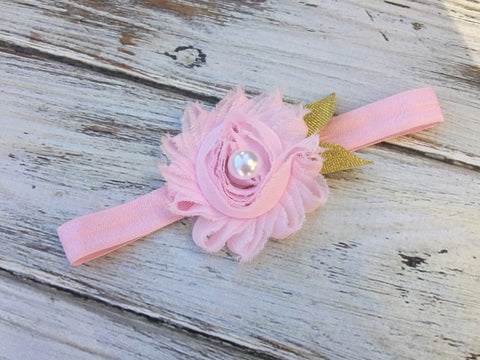 Pink and gold Headband