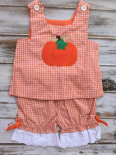 Orange Gingham Pumpkin Outfit