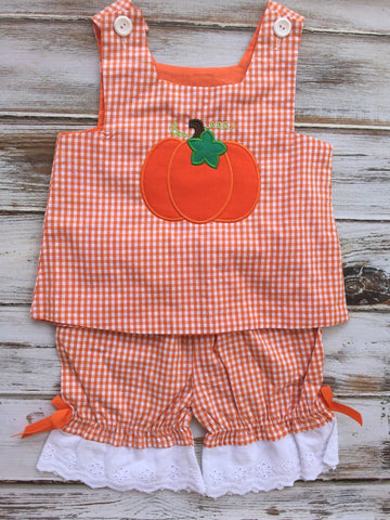 Orange Gingham Pumpkin Outfit