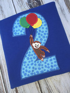 Curious Monkey 2nd Birthday Shirt