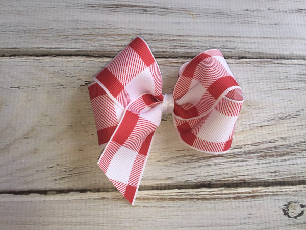 Red gingham boutique bow