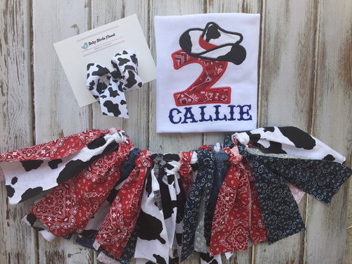 Girls Cowgirl birthday outfit